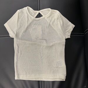 NWT white top with open back, size Y 12/14